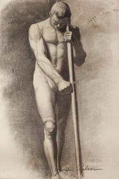 PALM, GERDA, kolteckningar, 4 st.