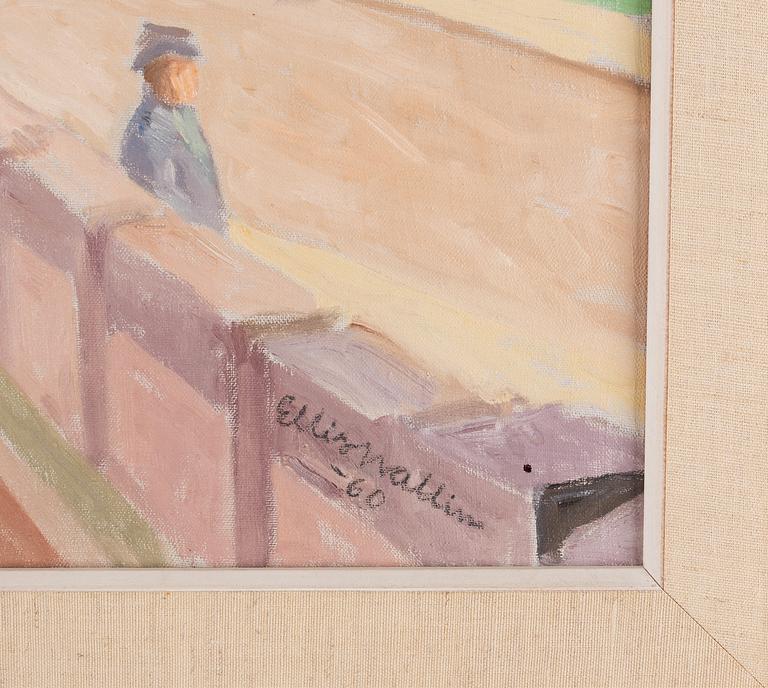 Elis Wallin, oil on canvas, signed and dated -60.
