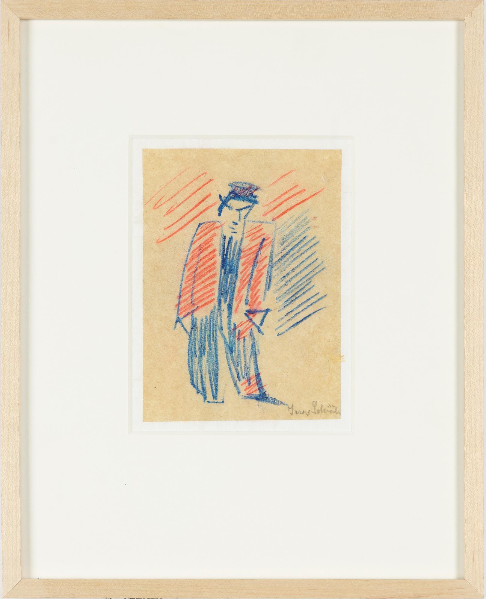 Inge Schiöler, Man i röd kavaj.