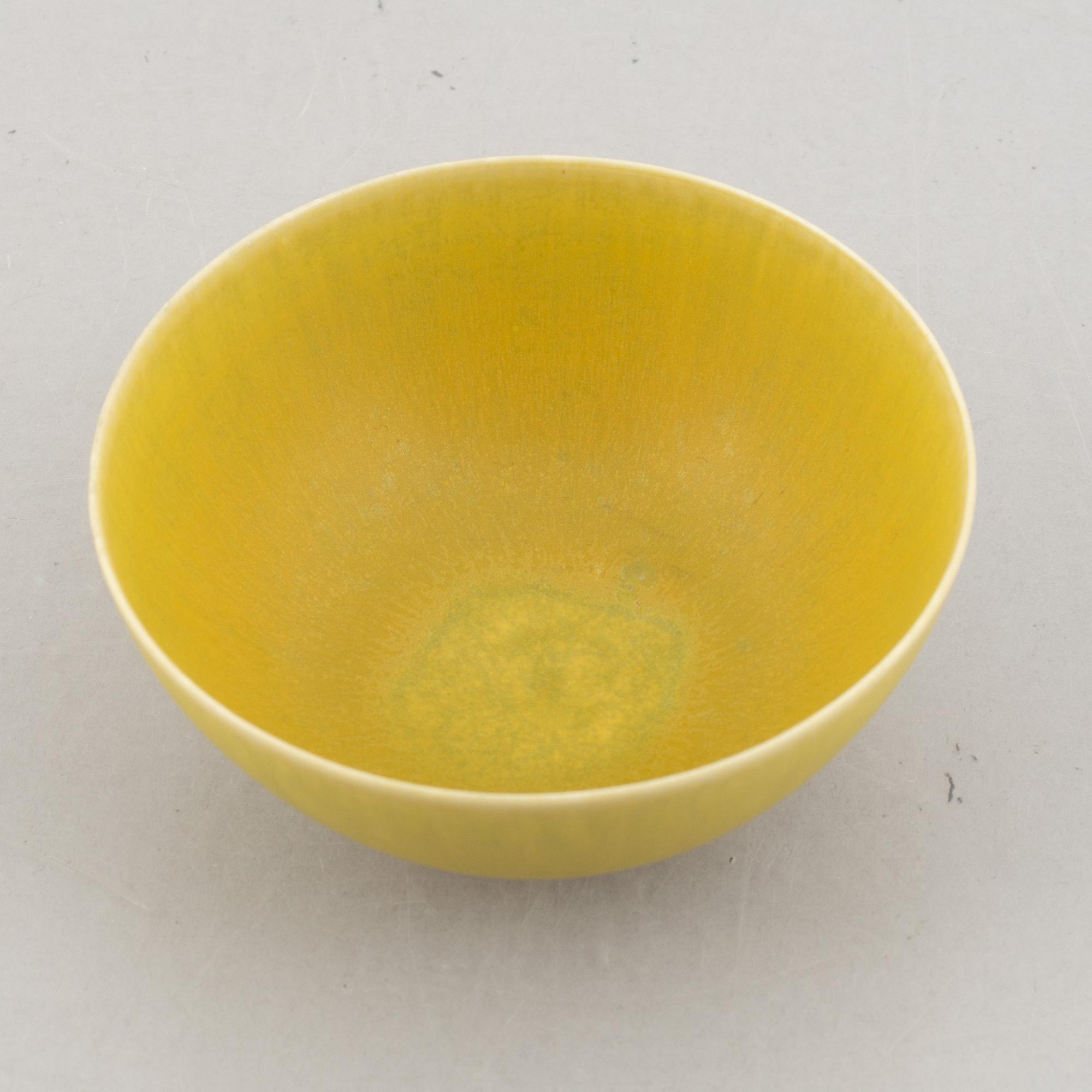 Stig Lindberg, three stoneware bowls, Gustavsbergs Studio, Sweden, 1969-82.