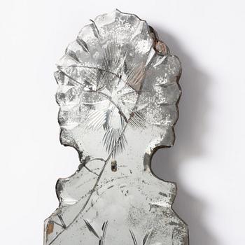 Spegellampetter, ett par, för ett ljus, omkring år 1900, Senbarockstil med delvis äldre delar.