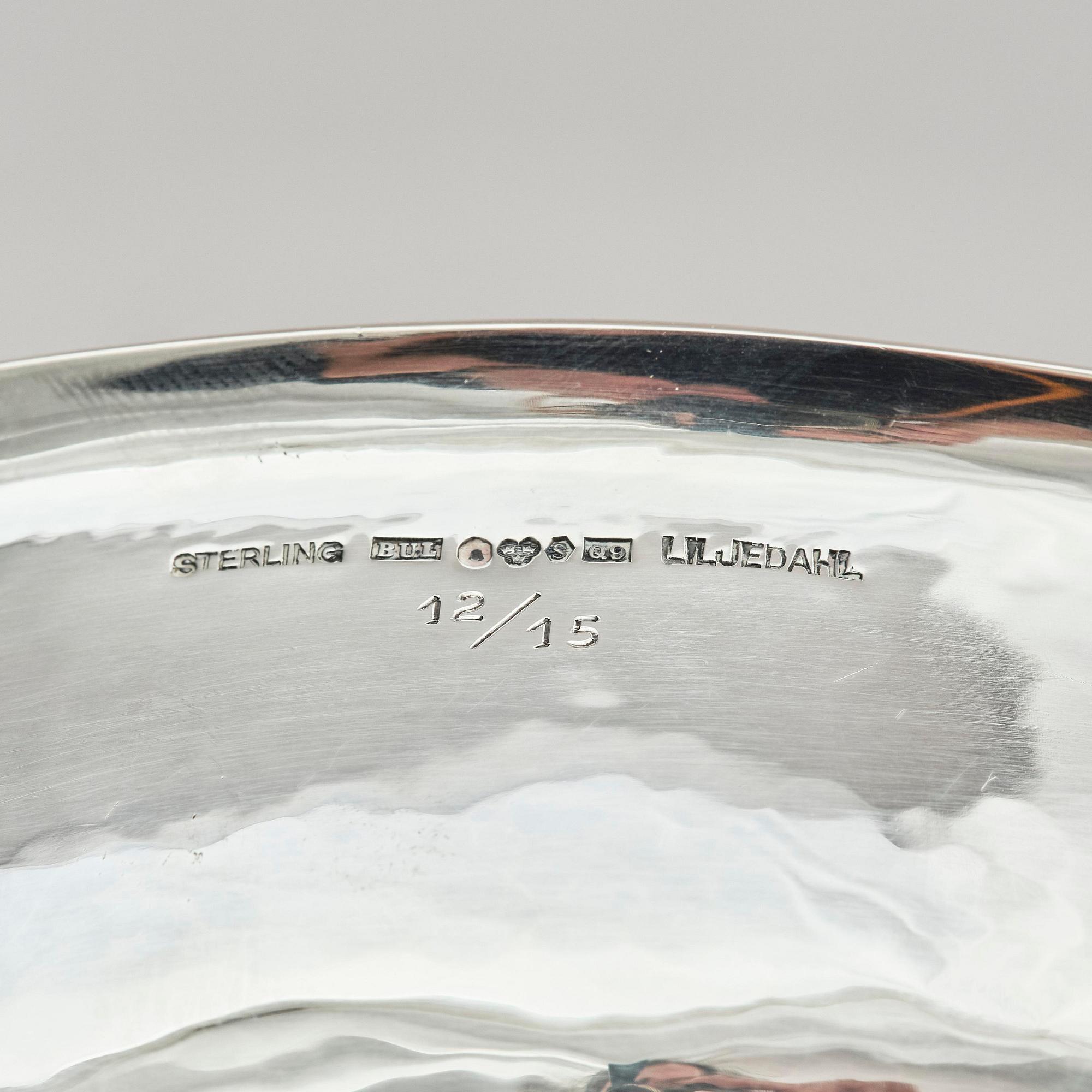 Bengt Liljedahl, a pair of sterling silver bowls, Stockholm, Sweden 1966.