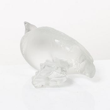 9 glass figurines, Lalique, France.