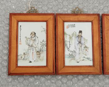 Plaques 4 pcs China porcelain 20th century.