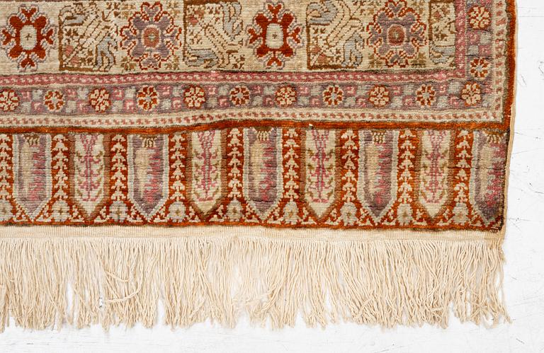 A Kayseri Saff rug, c. 228 x 87 cm.