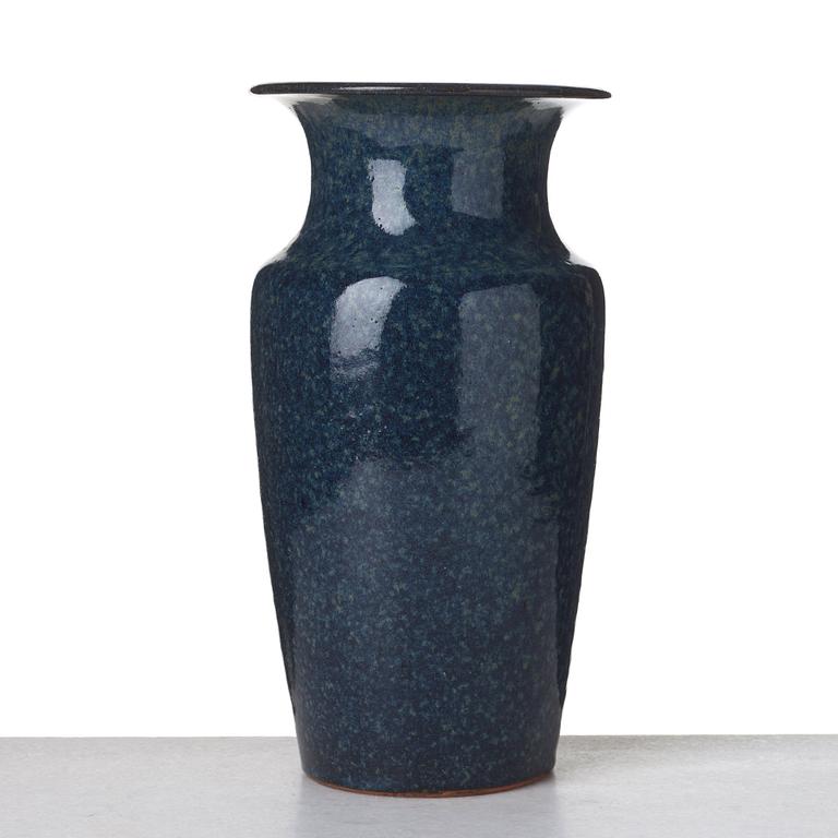 Gunnar Nylund, a stoneware ewer, Rörstrand, and a vase by unknown designer, mid 20th century.