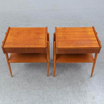 AB Carlström & Co Möbelfabrik, sängbord, ett par. Bjärnum 1960-tal.