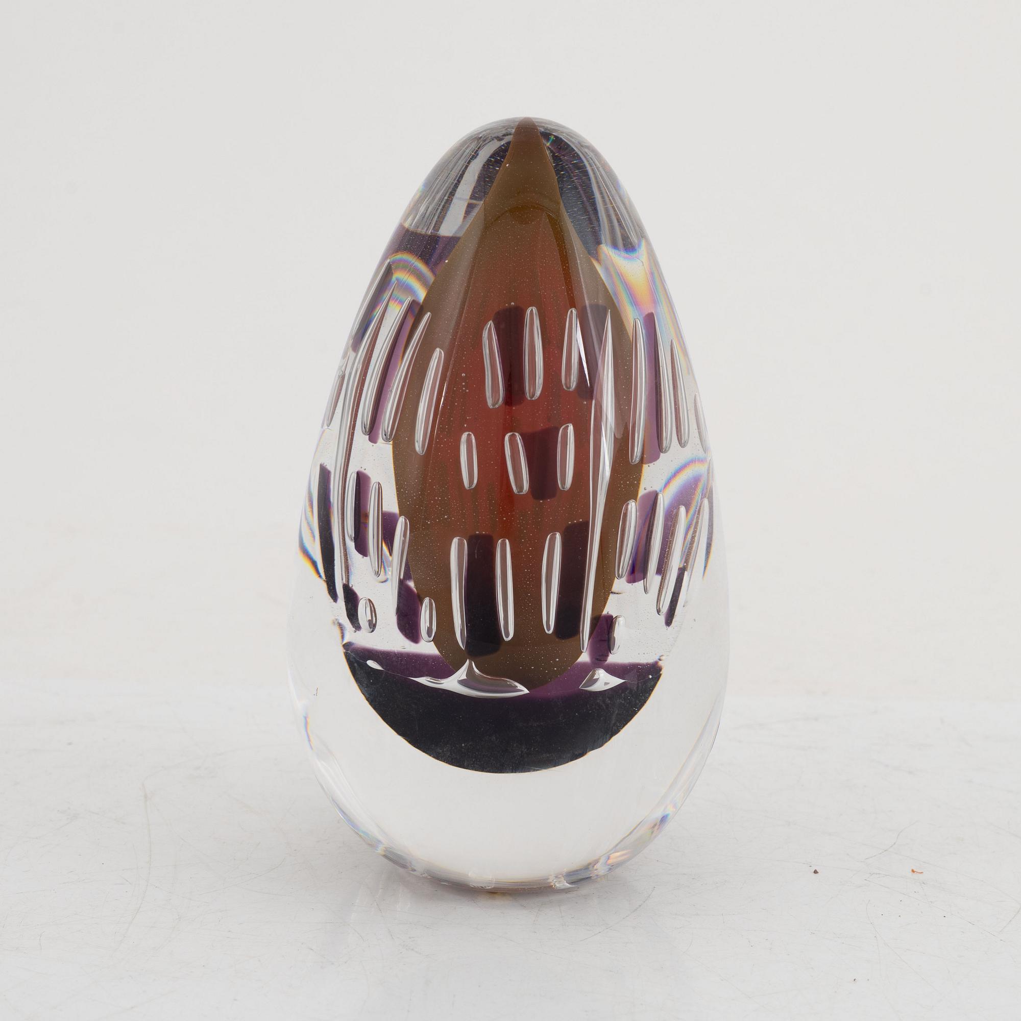 Jan Johansson, glass egg, Orrefors 1989.