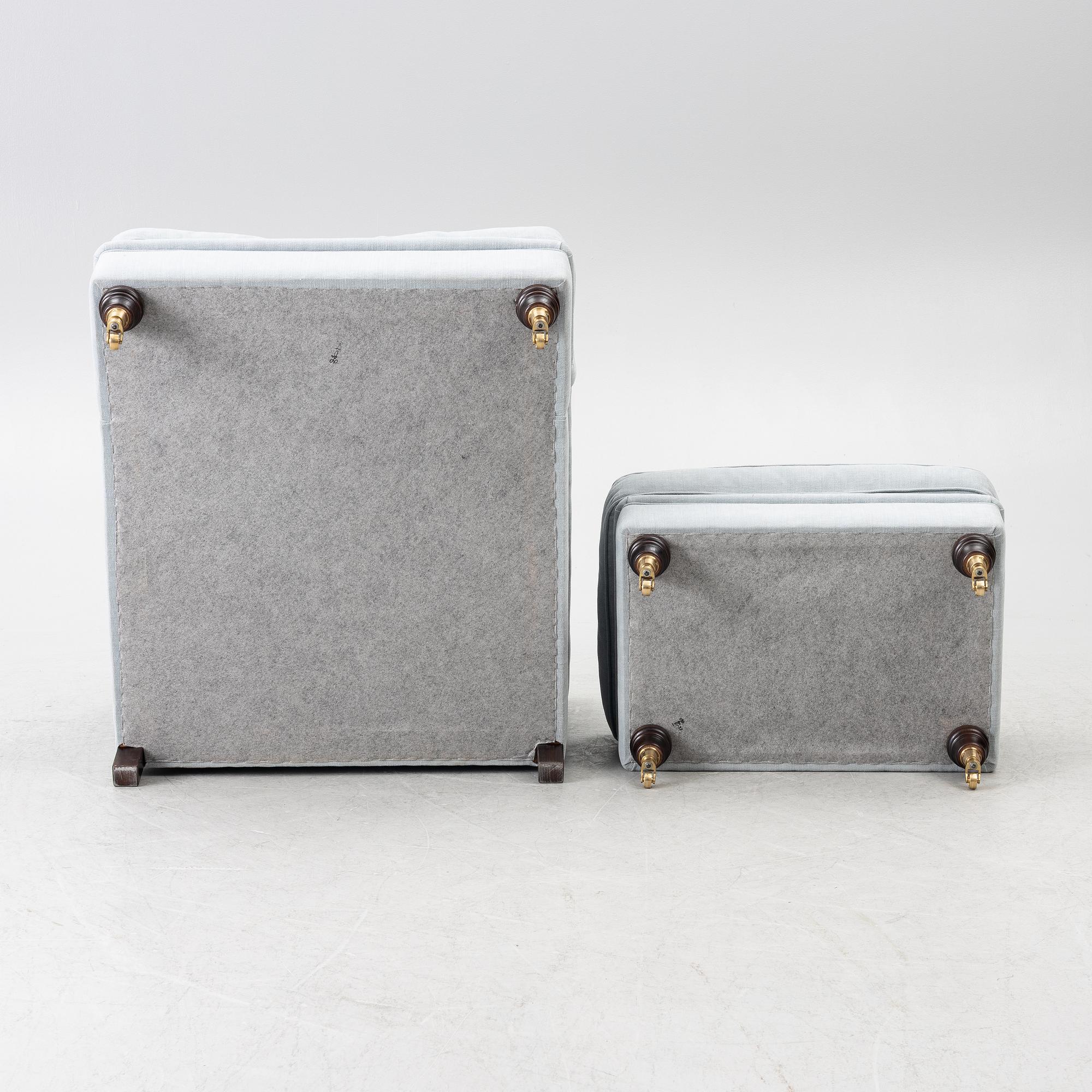 Fåtölj med fotpall, Howard-modell, Jio Möbler, 2010/2020-tal.