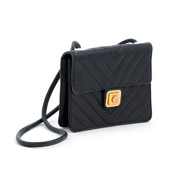 643. CAHNEL a black leather crossbody bag.