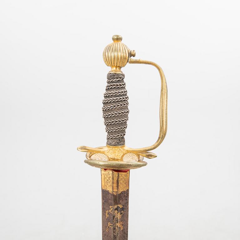 Värja för officer vid infanteriet, Sverige, gustaviansk.