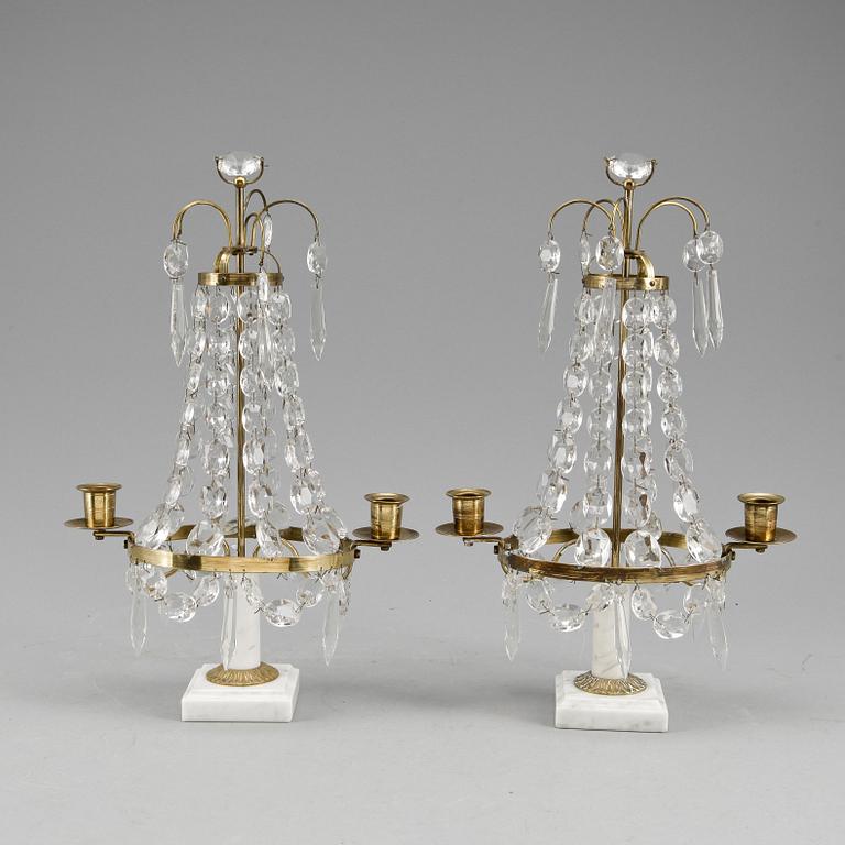 BORDSLYSTRAR, ett par, gustaviansk  stil, 1900-tal.