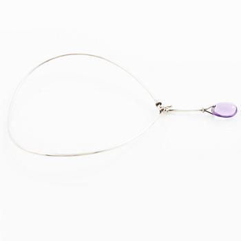 Vivianna Torun Bülow-Hübe, collier "Dew-drops", silver, ametist och briljanter för Georg Jensen.