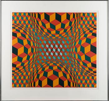VICTOR VASARELY, serigraphe, signed and numbered 44/50.