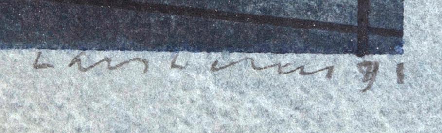 Lars Lerin, watercolor, signed and dated 91.