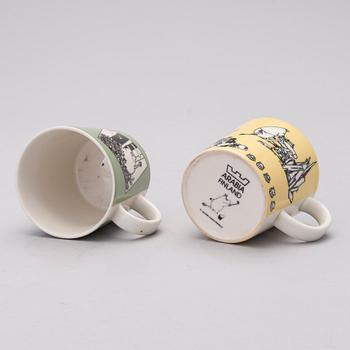 MUMINMUGGAR, 2 st, porslin, Moomin Characters, Arabia, 1990-tal.