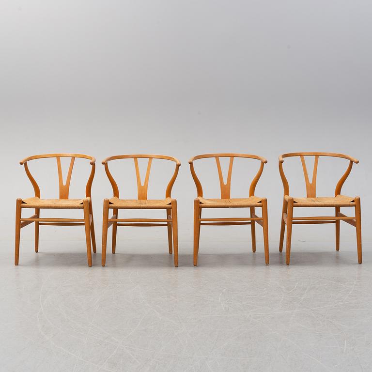 A set of four model 'Y-Chair', by Hans J Wegner for Carl Hansen & Son, Denmark.