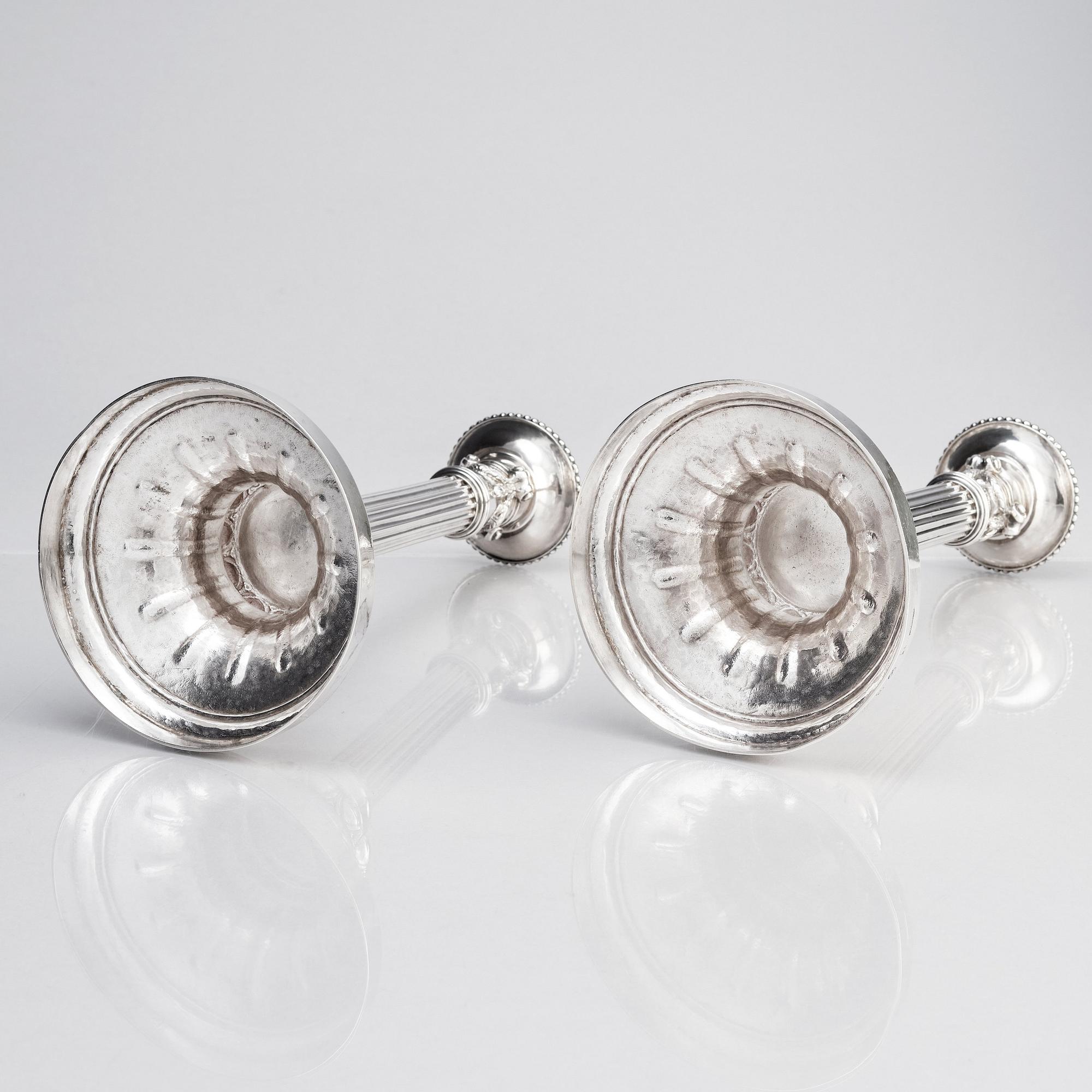 Pehr Zethelius, ljusstakar, ett par, silver, Stockholm 1779. Gustavianska.
