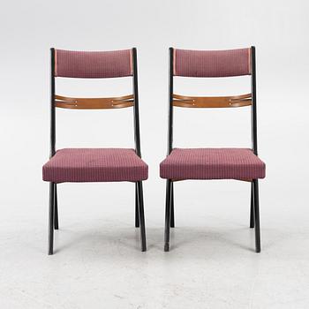 Dining table and four chairs, mid-20th century.