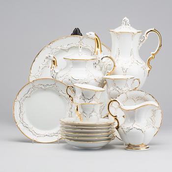 A Meissen porcelain ca 28 piece coffe and tea service, first half of the 20th century.