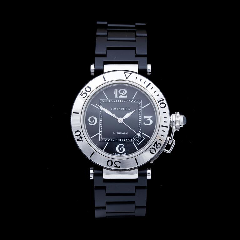 A Cartier 'Pasha' gentleman's wrist watch, c. 2005.