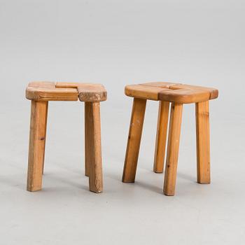 Two 1980s sauna stools.