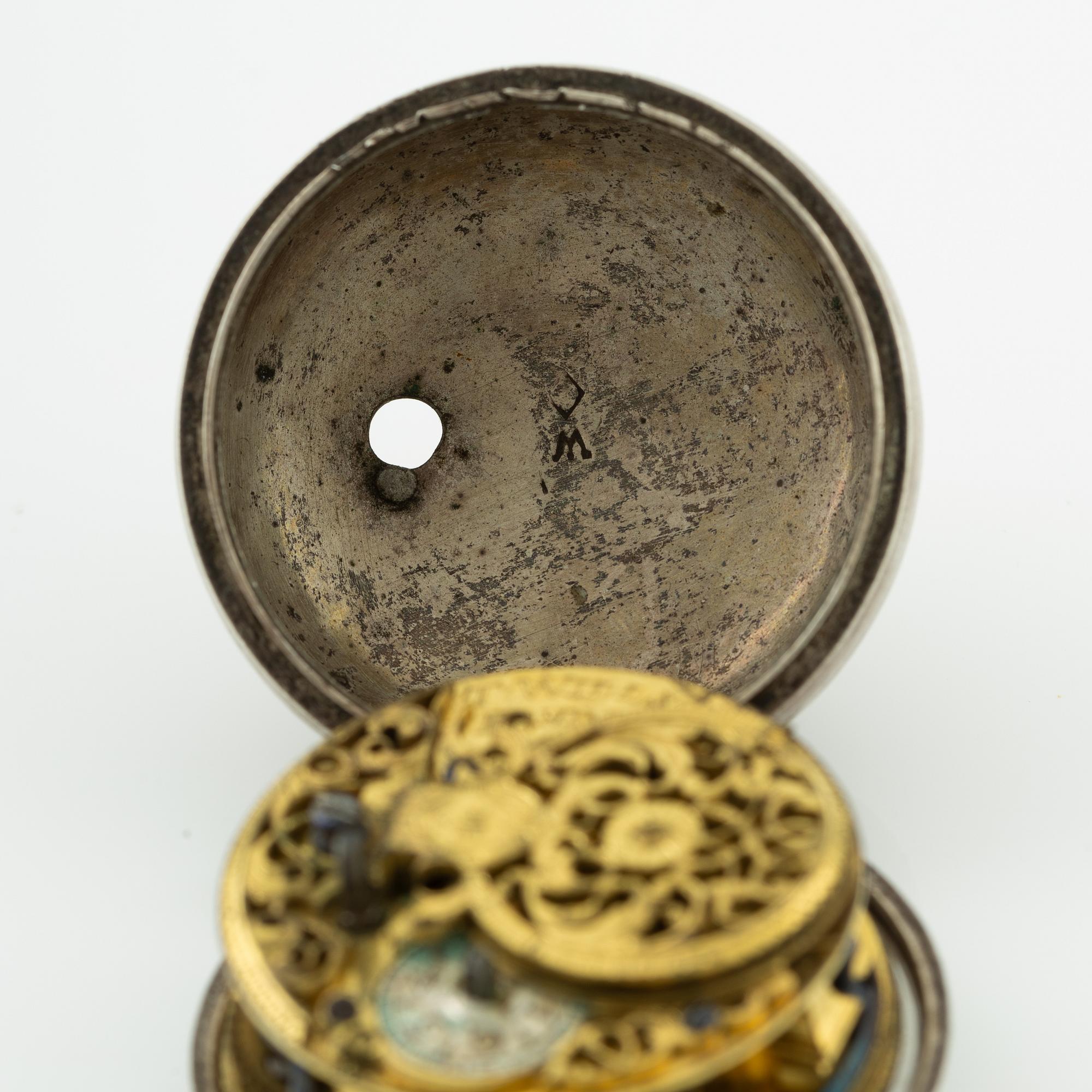 A silver double-case pocket watch by Thomas Wilson (watchmaker in London 1659-94).
