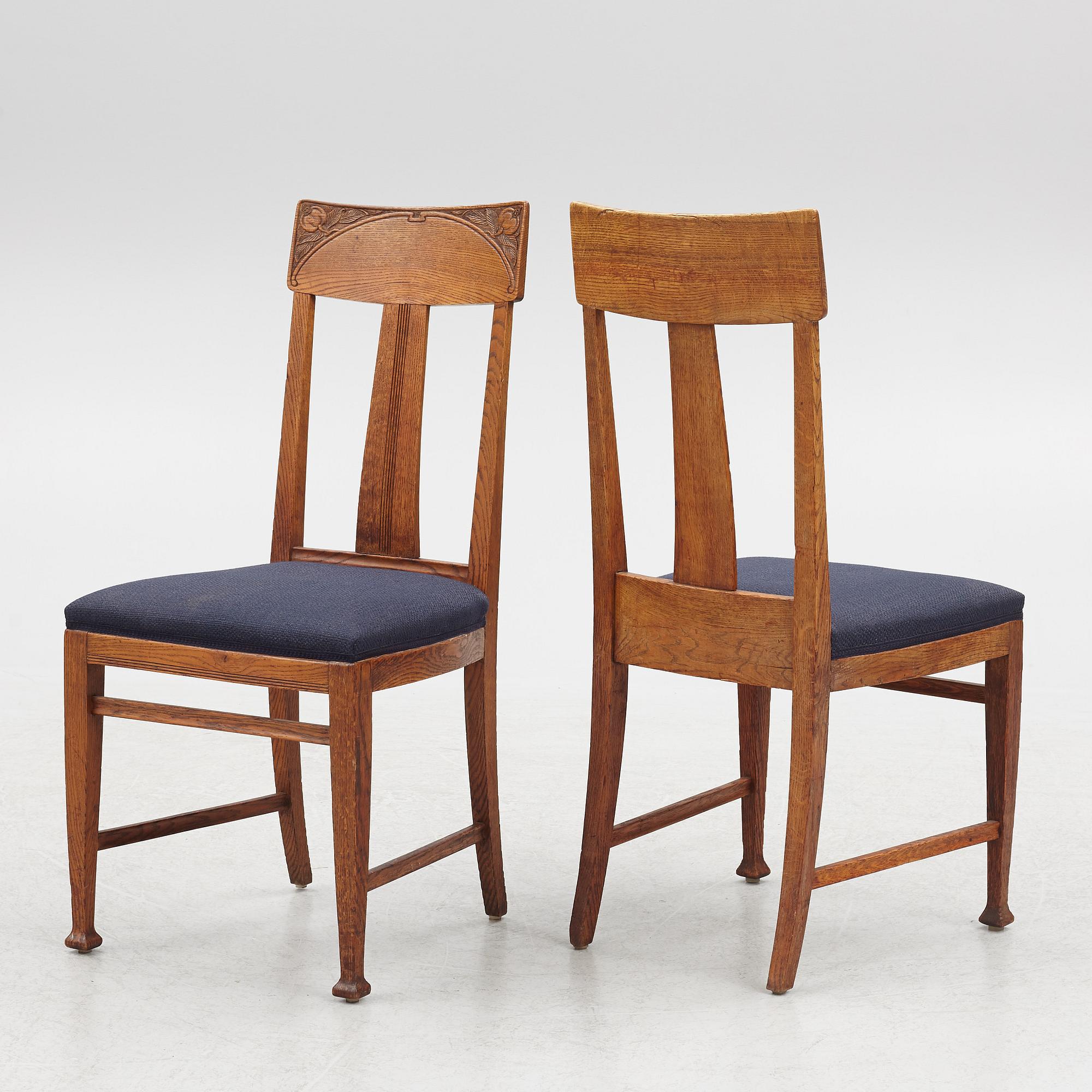 Six Art Nouveau Chairs, early 20th Century.