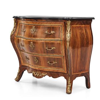 11. A rococo parquetry and gilt brass-mounted commode possibly by C. Åhman (master in Stockholm 1748-1783).