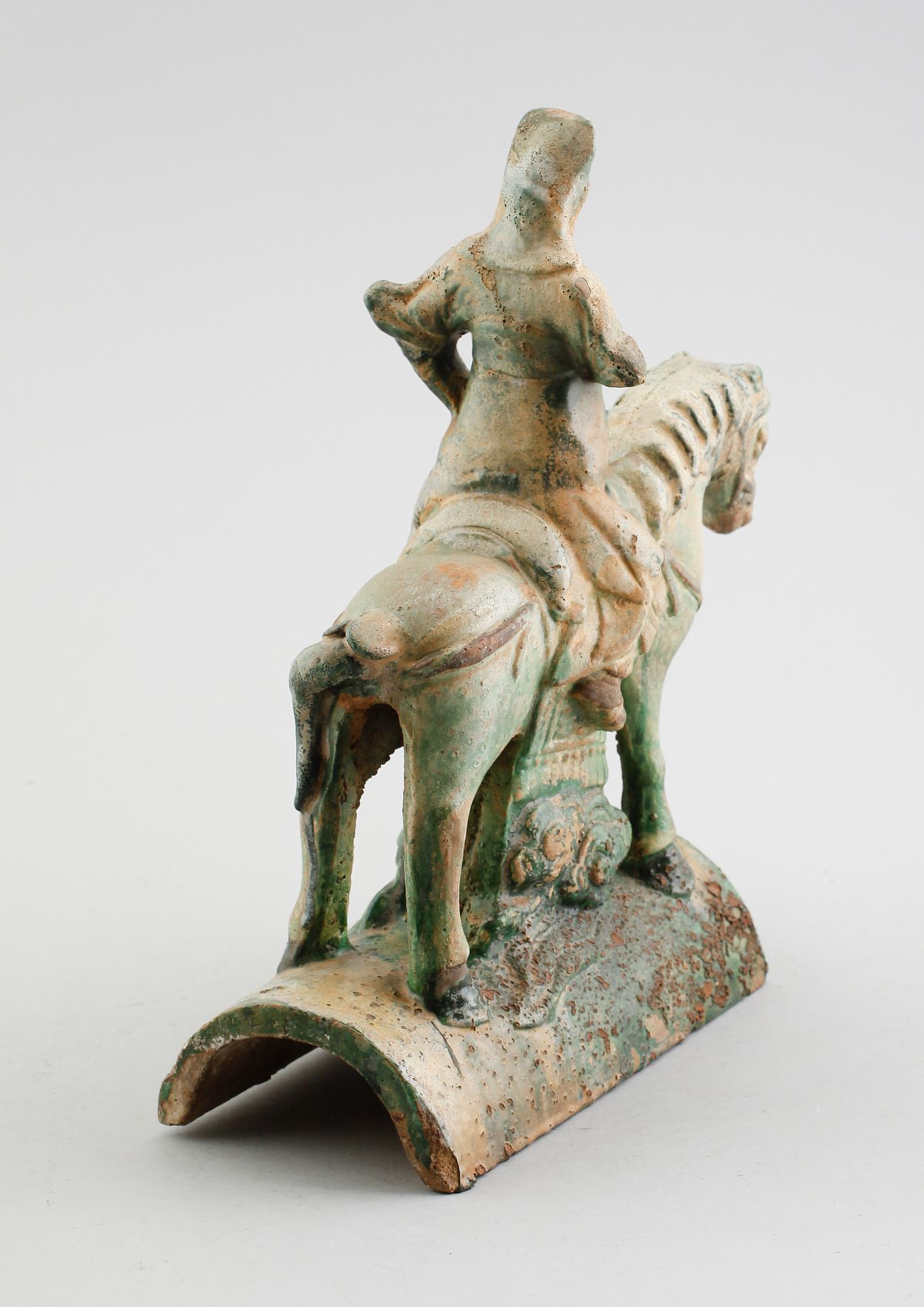 FIGUR, keramik, Kina, för taknock, Mingtyp.