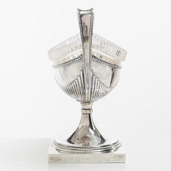 C.G. Hallberg, A Swedish silver sugar bowl with glass insert, mark of CG Hallberg, Stockholm 1896.