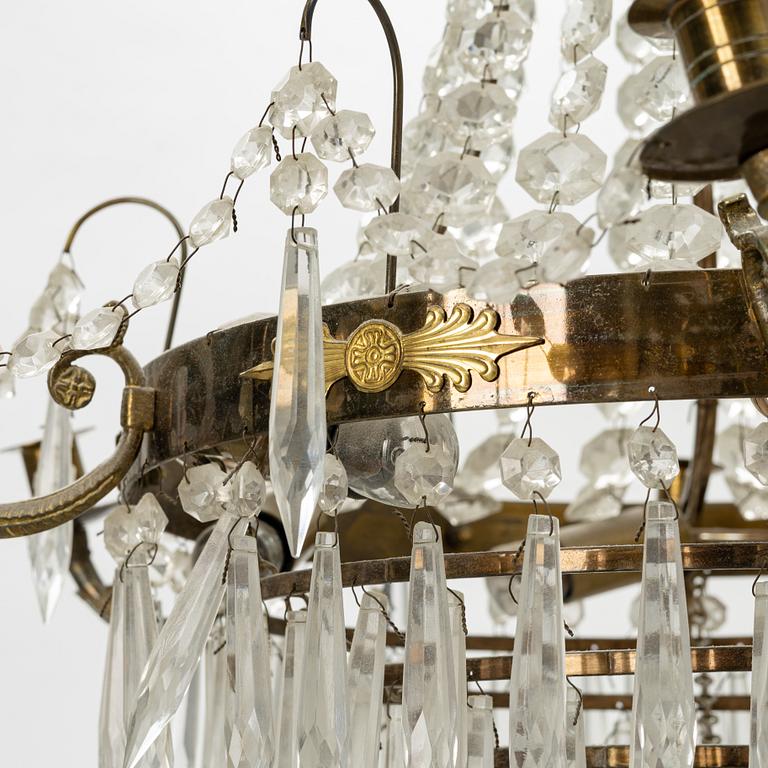 An Empire style chandelier, mid 20th Century.