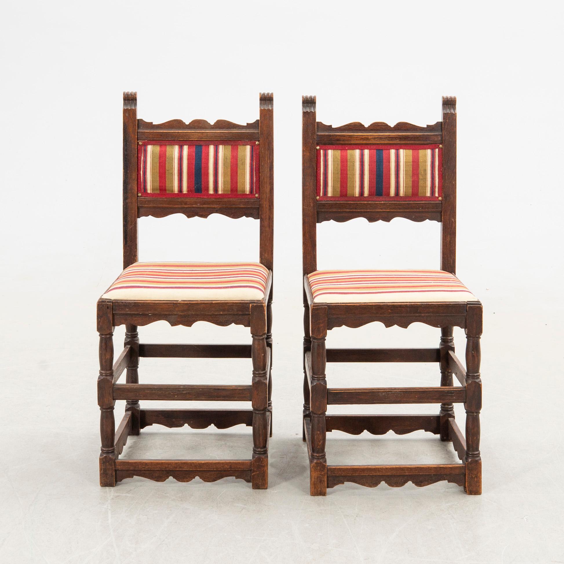 Chairs a pair Renaissance style early 20th century.