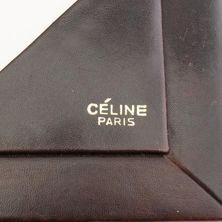 Céline, wastebasket, letter holder, and desk pad, second half of the 20th century.