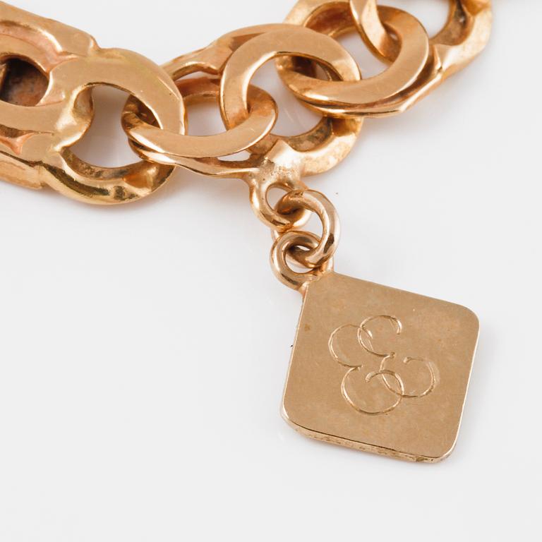 ARMLÄNK, 18K guld, Gustav Dahlgren & Co, Malmö. Vikt 21 gram.