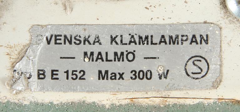 INDUSTRILAMPA, märkt Svenska klämlampan, Malmö, 1900-talets mitt.