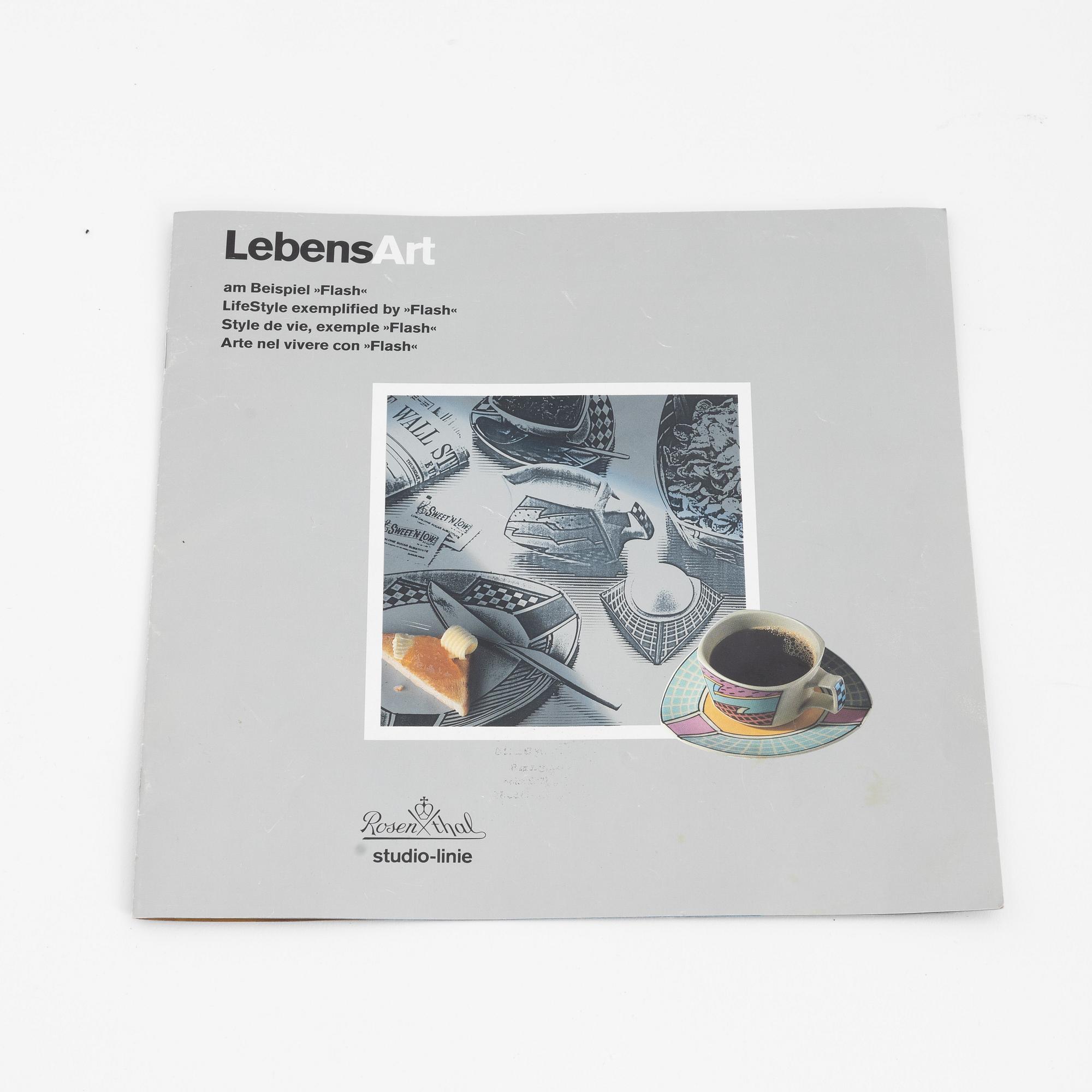 Dorothy Hafner, kaffeservis, keramik, 28 delar, 'Flash', Rosenthal Studio-line, 1980-tal.
