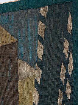 Lillian Holm, a tapestry, flat weave, ca 180,5 x 82 cm, signed LH. With the frame ca 182x79 cm.