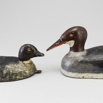 Two painted wood duck decoys early 20th century.