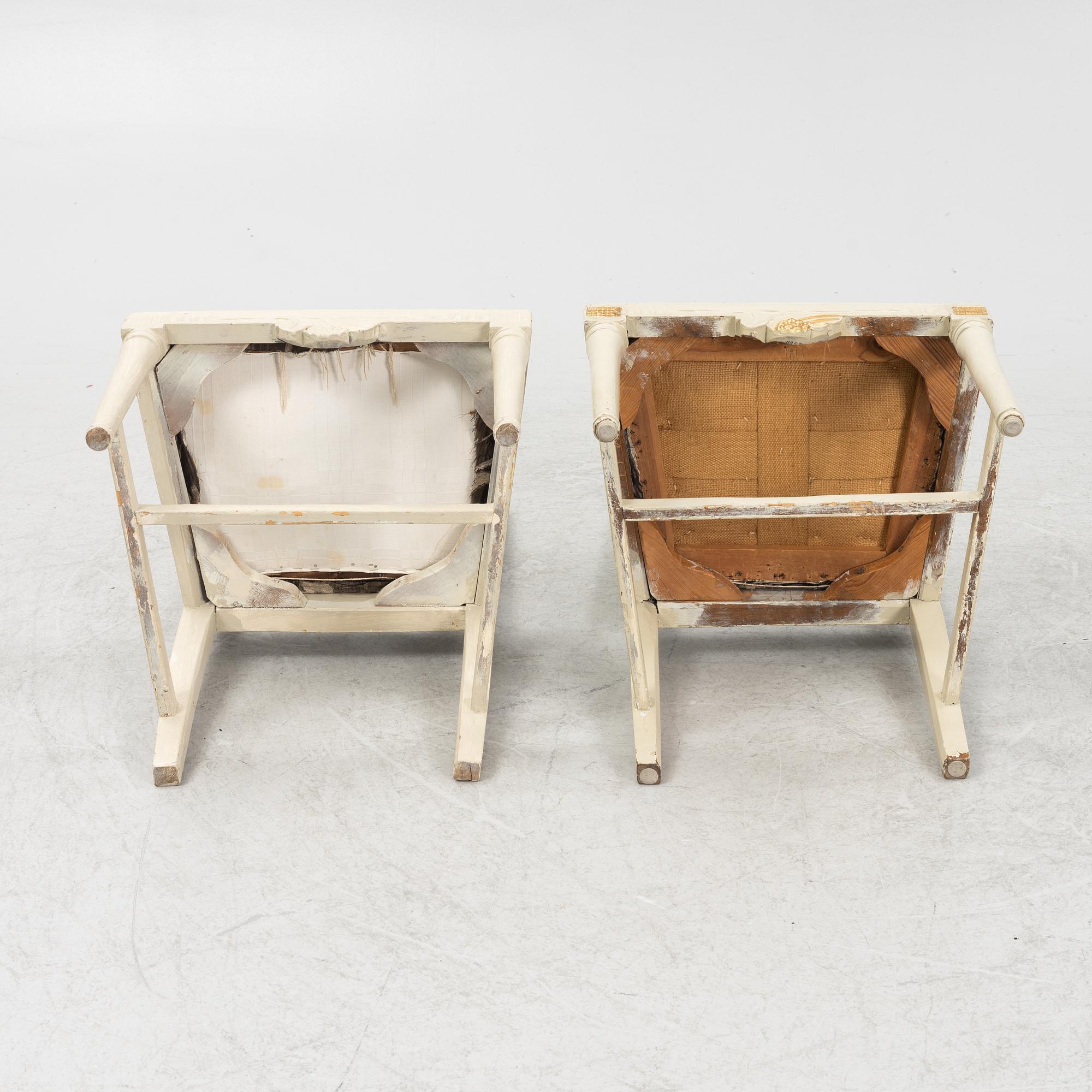 Stolar, 6 st snarlika, sengustavianska, Lindome, 1800-tal.