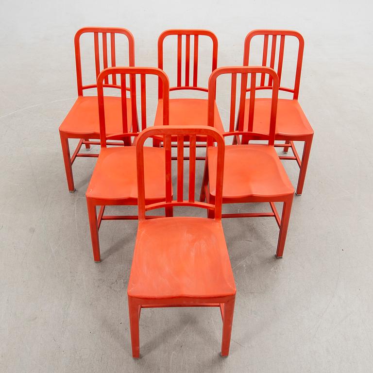 Stolar, 6 st "111 Navy Chair", Emeco & Coca-Cola. USA 2000-tal.