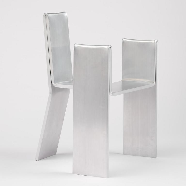 David Taylor, stol, unik, "Aluminium Chair", Studio Mellösaverken, Sverige, 2025.