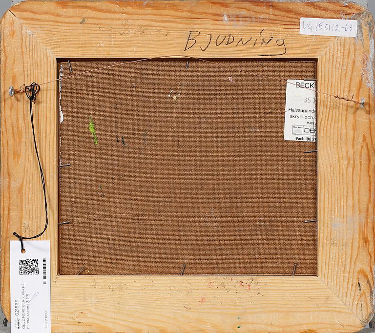 OLLE NORDBERG, olja på pannå, signerad.