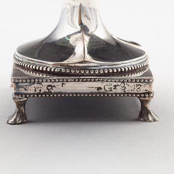 A pair of Swedish 18th century silver sugar-bowl, makers mark of Johan Fagerberg, Karlskrona 1789.