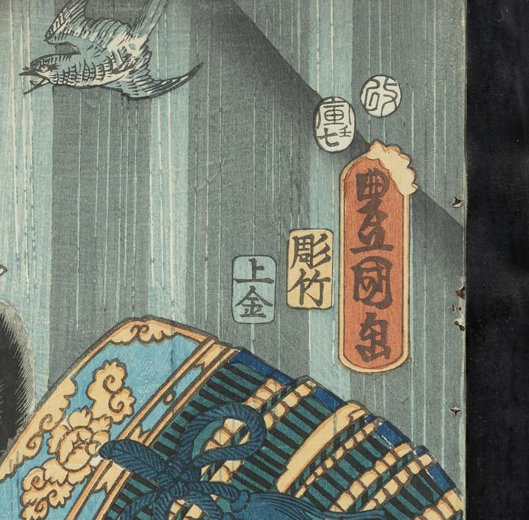 Utagawa Kunisada, Kabuki-skådespelare och Brottare.