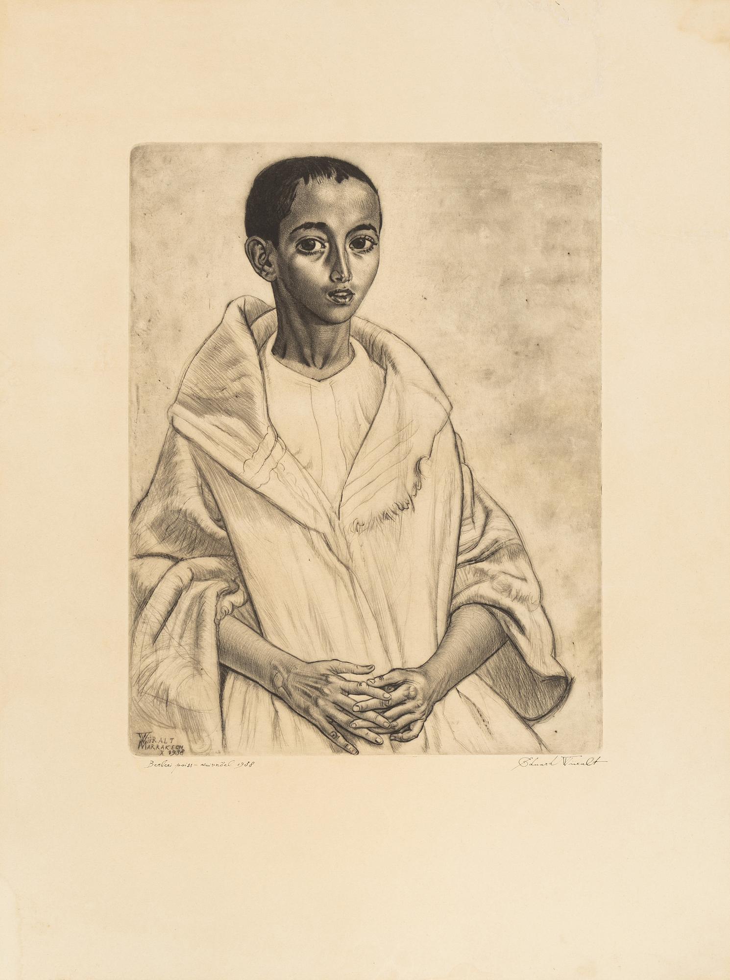 Eduard Wiiralt, etching, signed Eduard Wiiralt and dated neuinöel 1938.