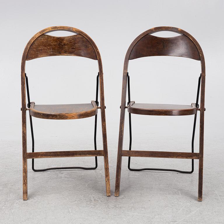 Uno Åhrén/CA Buffington, a set of six 'Bern' folding chairs, Gemla, 1930's.