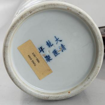 Two Chinese blue and white porcelain hat stands, Qing dynasty, 19th century.