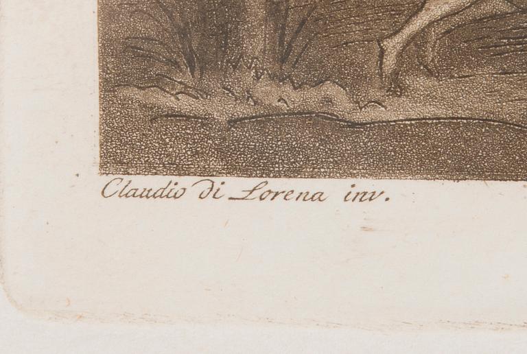 A 19th Century pair of etchings. Signed.