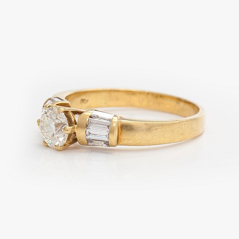 Ring, briljantslipad diamant ca 1,05 ct, 18K guld.